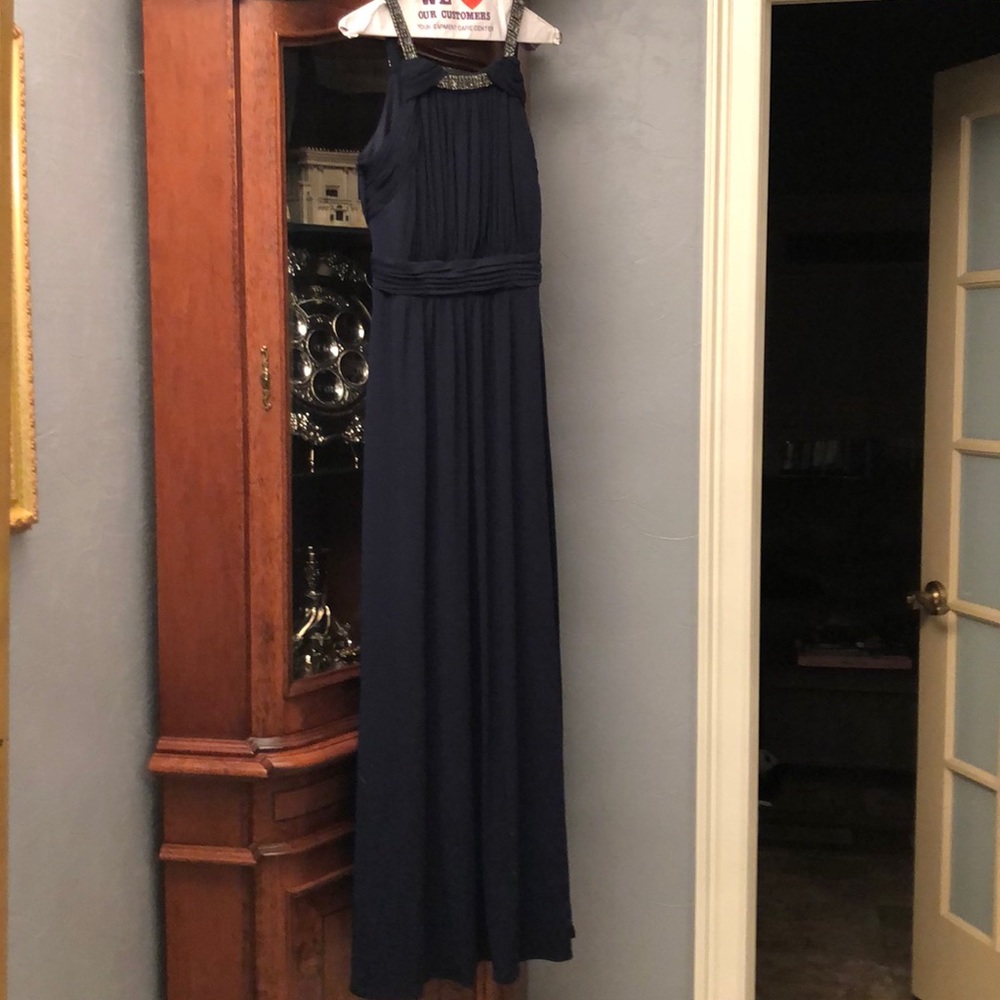 Sangria navy blue evening gown!